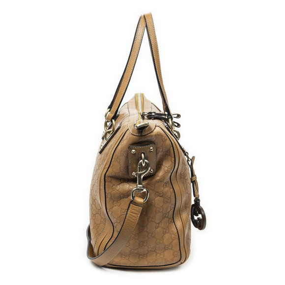 Gucci Tan Embossed Leather Shoulder Bag - Picture 4 of 10